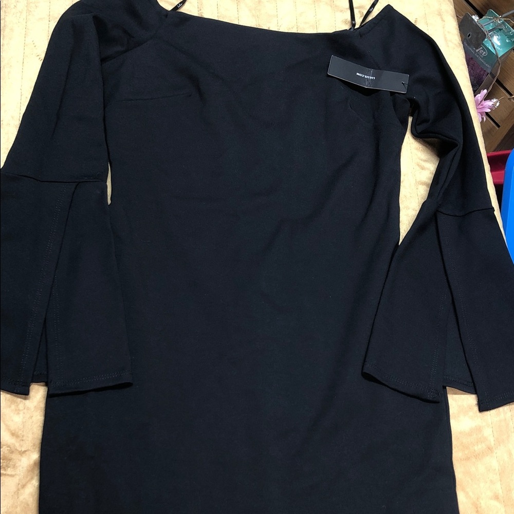 Lulu's Classic Black Long Sleeve Dress